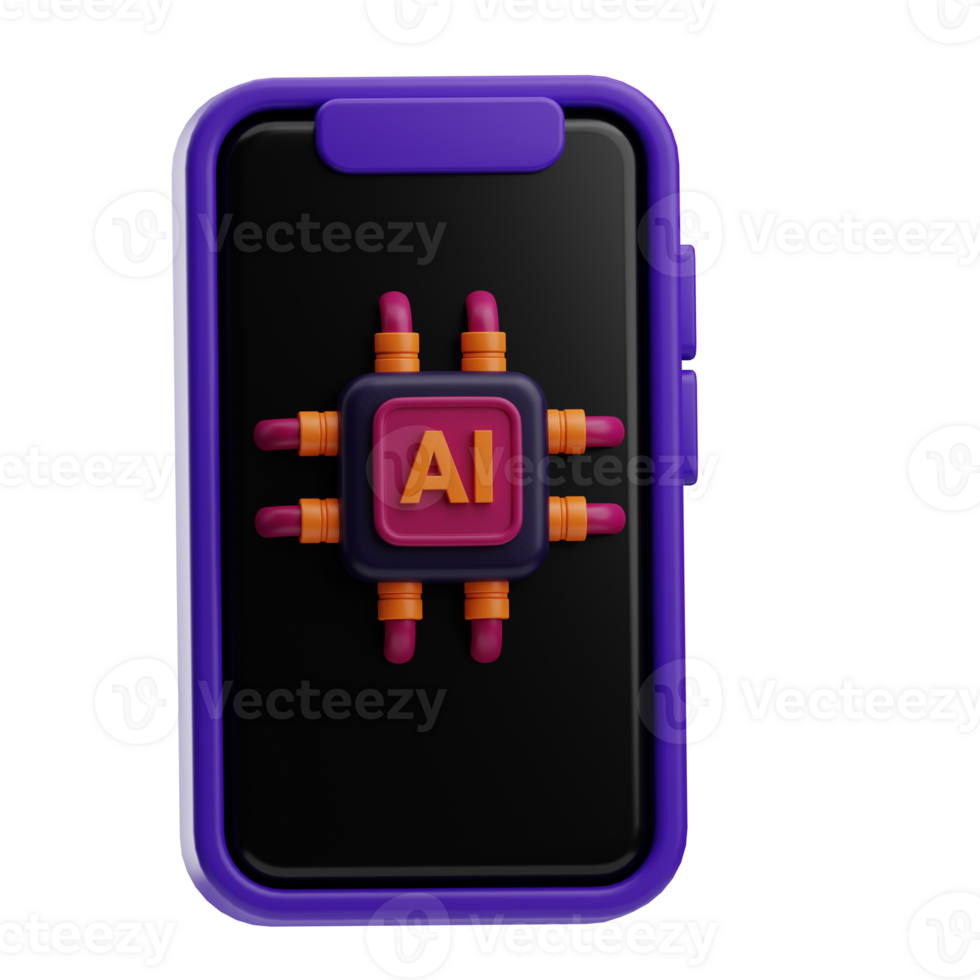 Artificial intelligence hand phone illustration 3d png