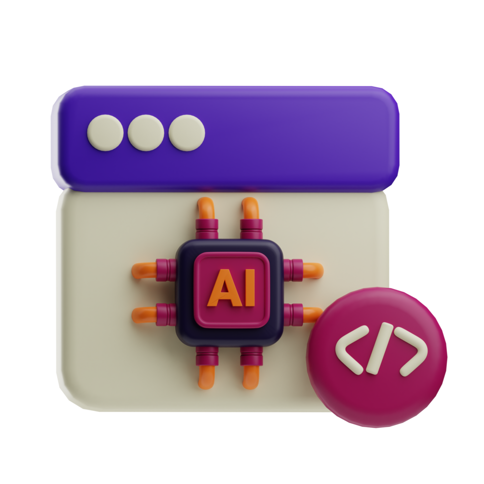 Artificial intelligence programmer illustration 3d png