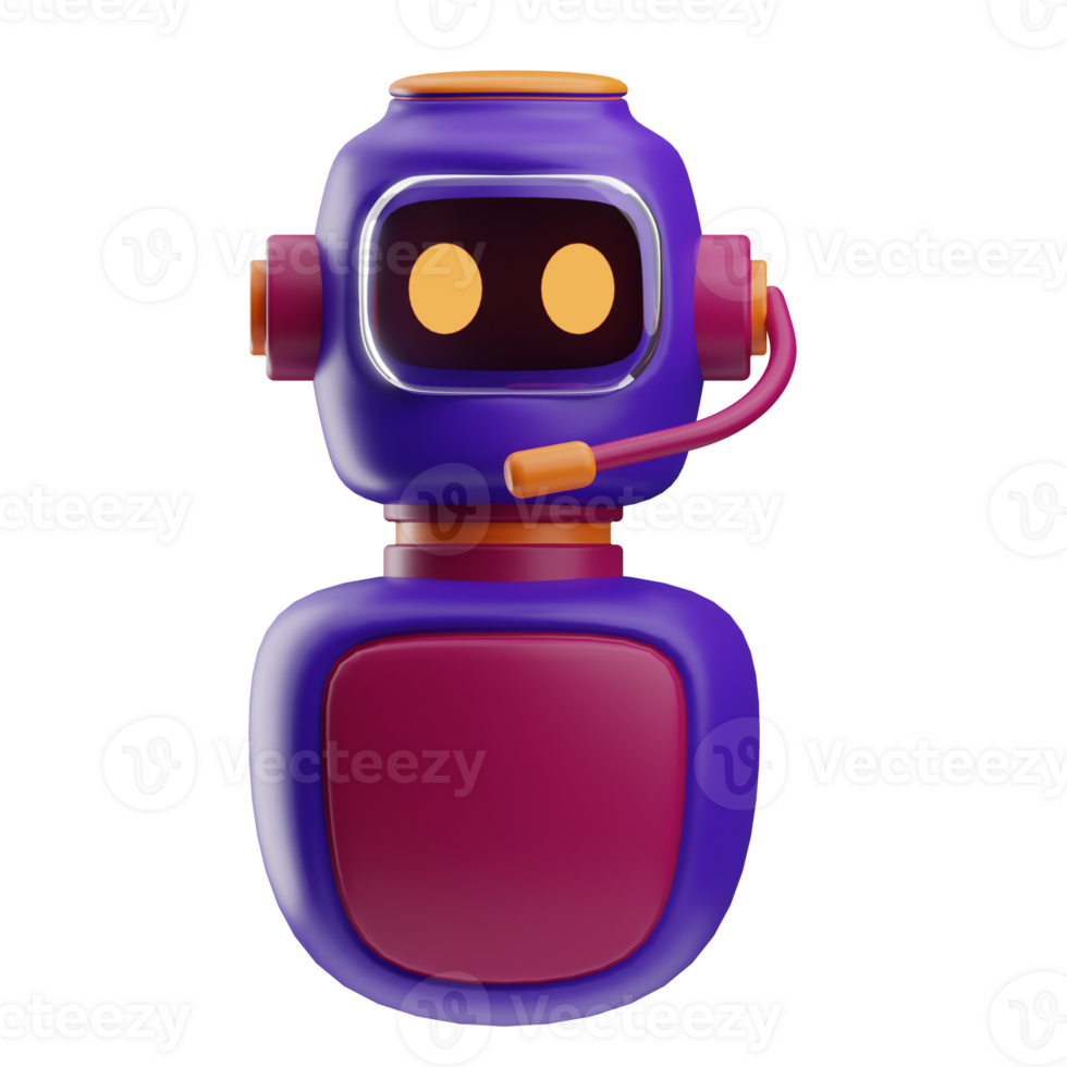 Artificial intelligence bot illustration 3d png