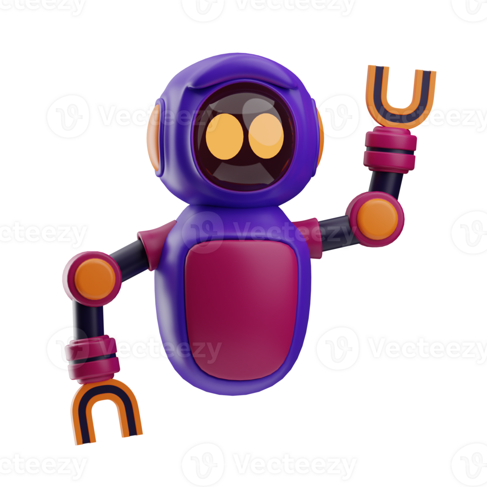 Artificial intelligence robot illustration 3d png
