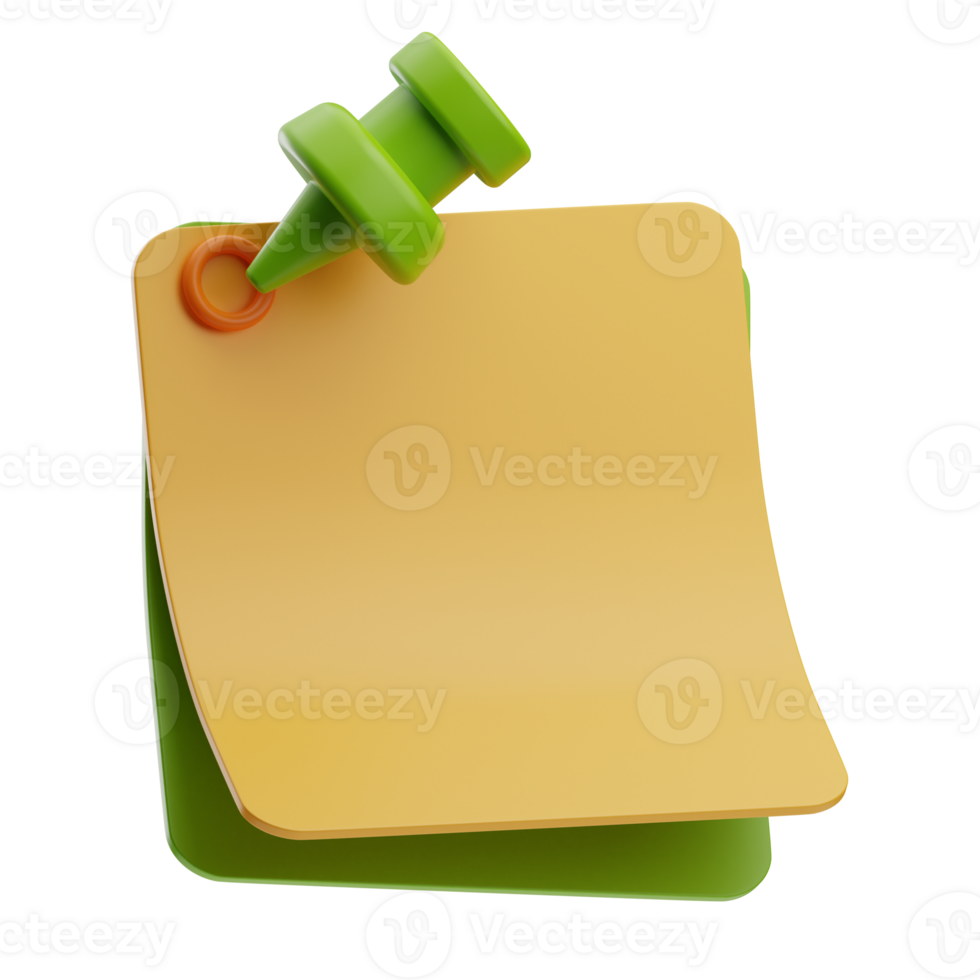 note and finance pin illustration 3d png