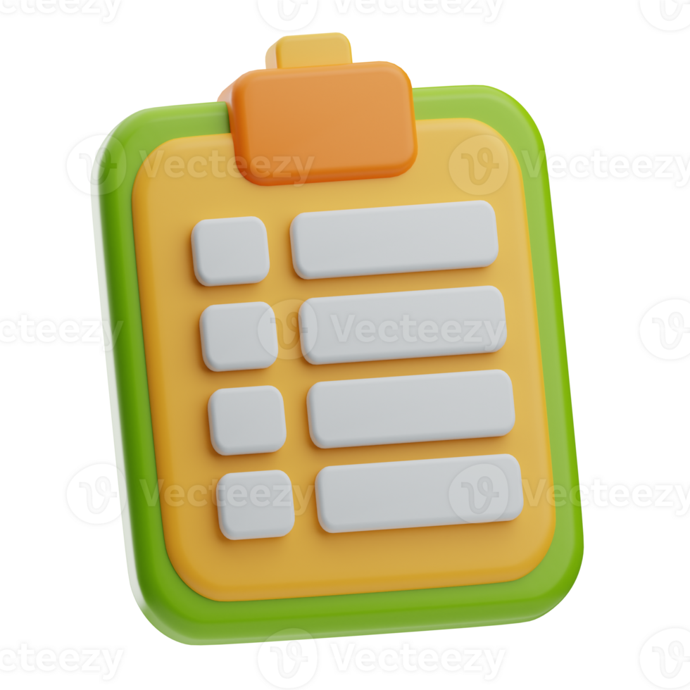 note and finance clipboard illustration 3d png