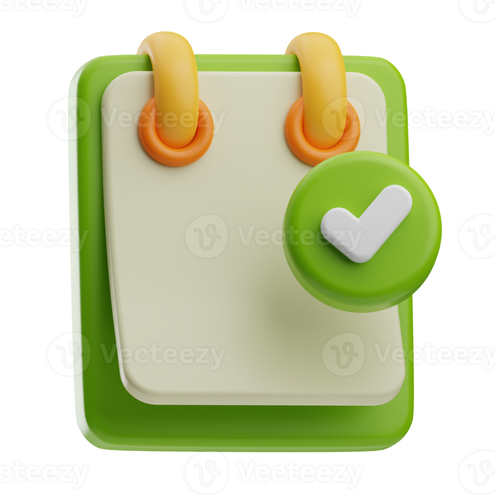 note and finance calender illustration 3d png