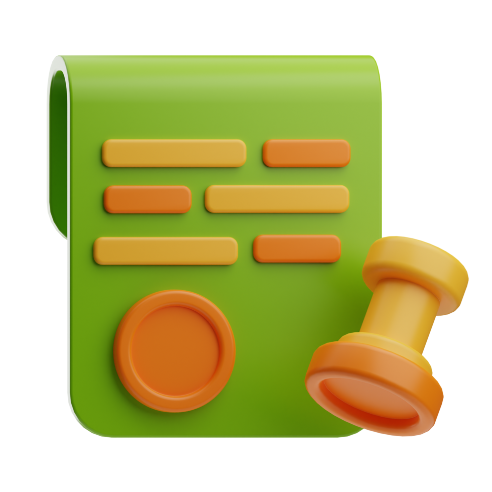 note and finance contract illustration 3d png