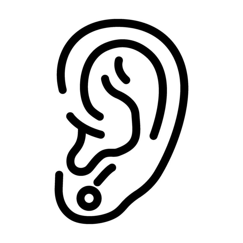 lóbulo de oreja perforación Moda belleza línea icono vector ilustración