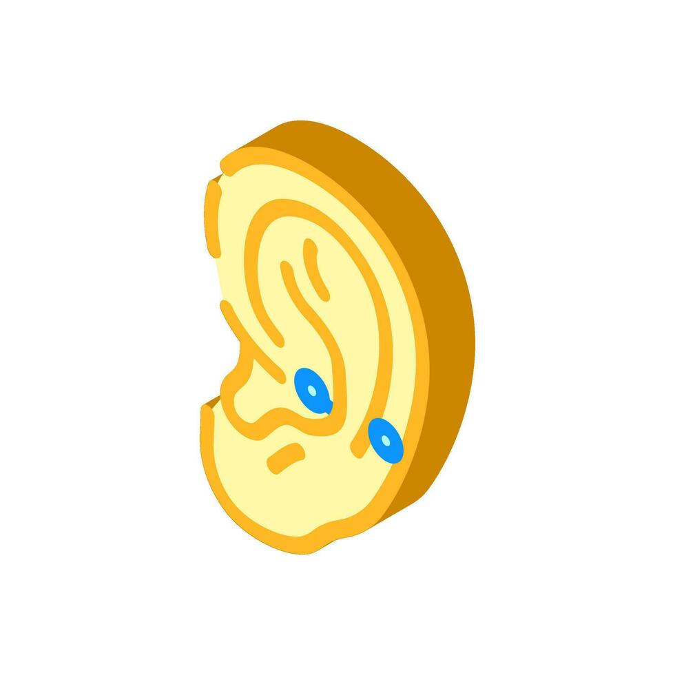 anti helix piercing earring isometric icon vector illustration