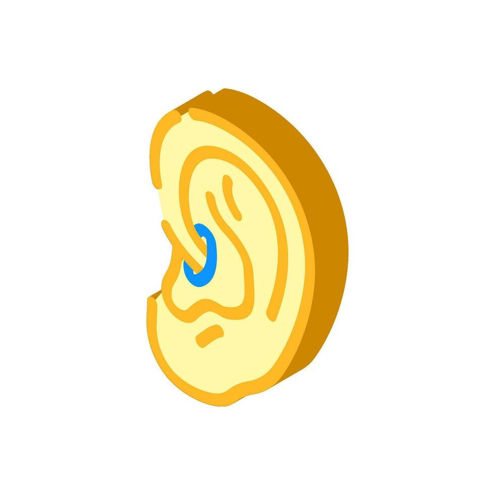 daith piercing earring isometric icon vector illustration