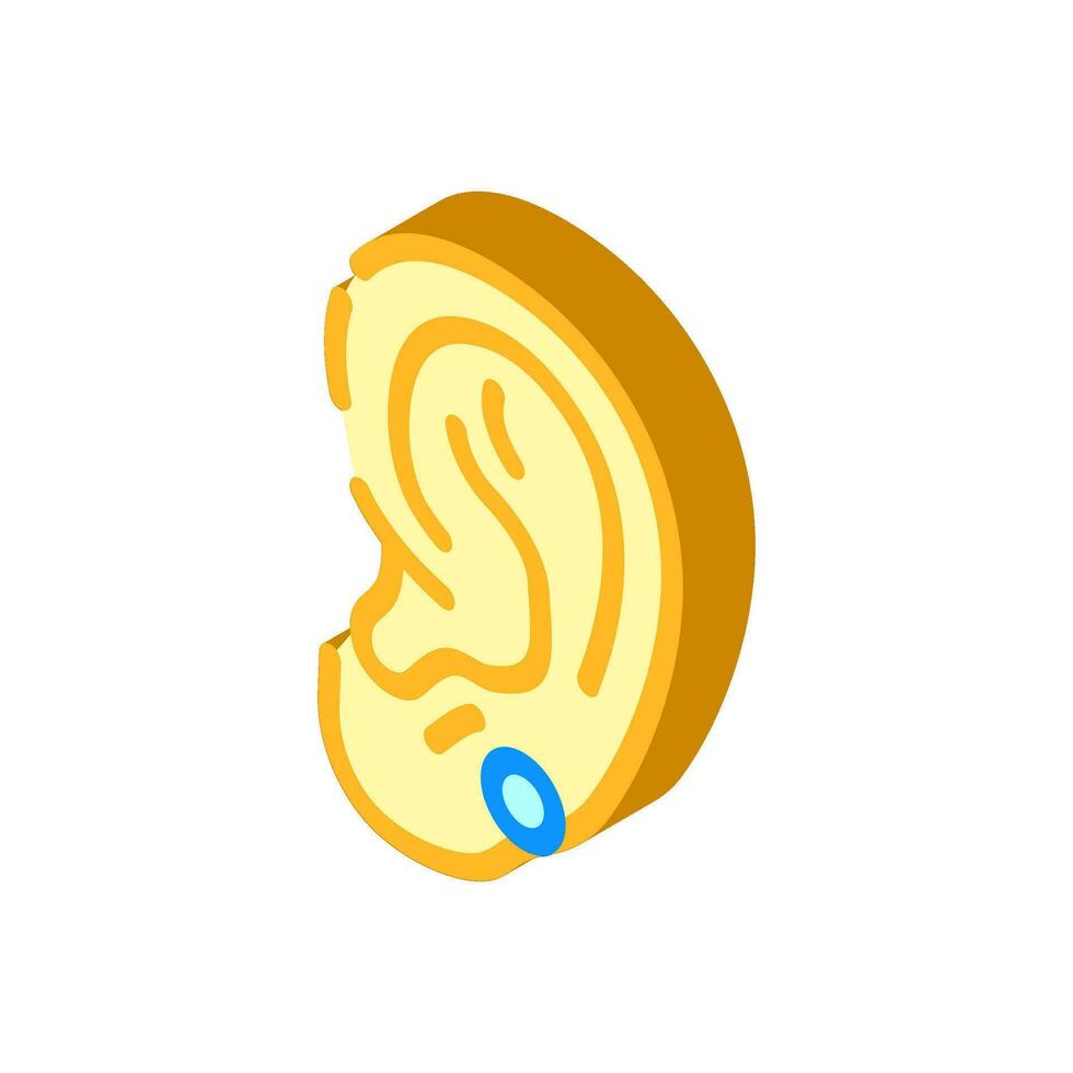 upper lobe piercing earring isometric icon vector illustration
