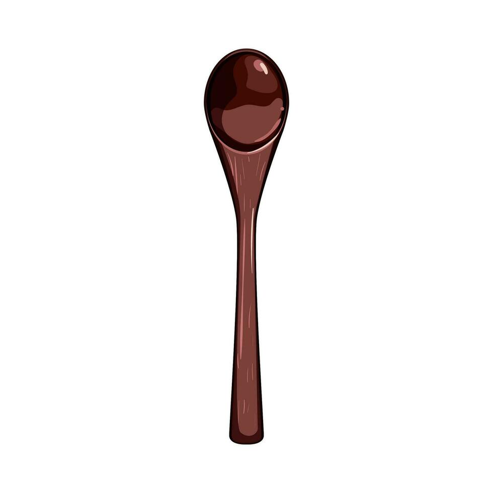 marrón de madera cuchara dibujos animados vector ilustración