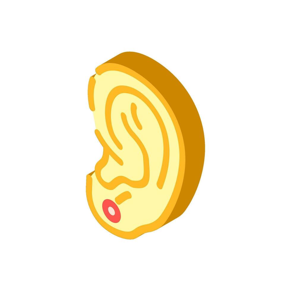 lóbulo de oreja perforación Moda belleza isométrica icono vector ilustración