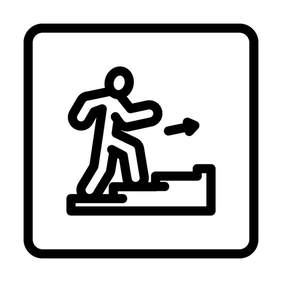 stairway up evacuation emergency line icon vector illustration