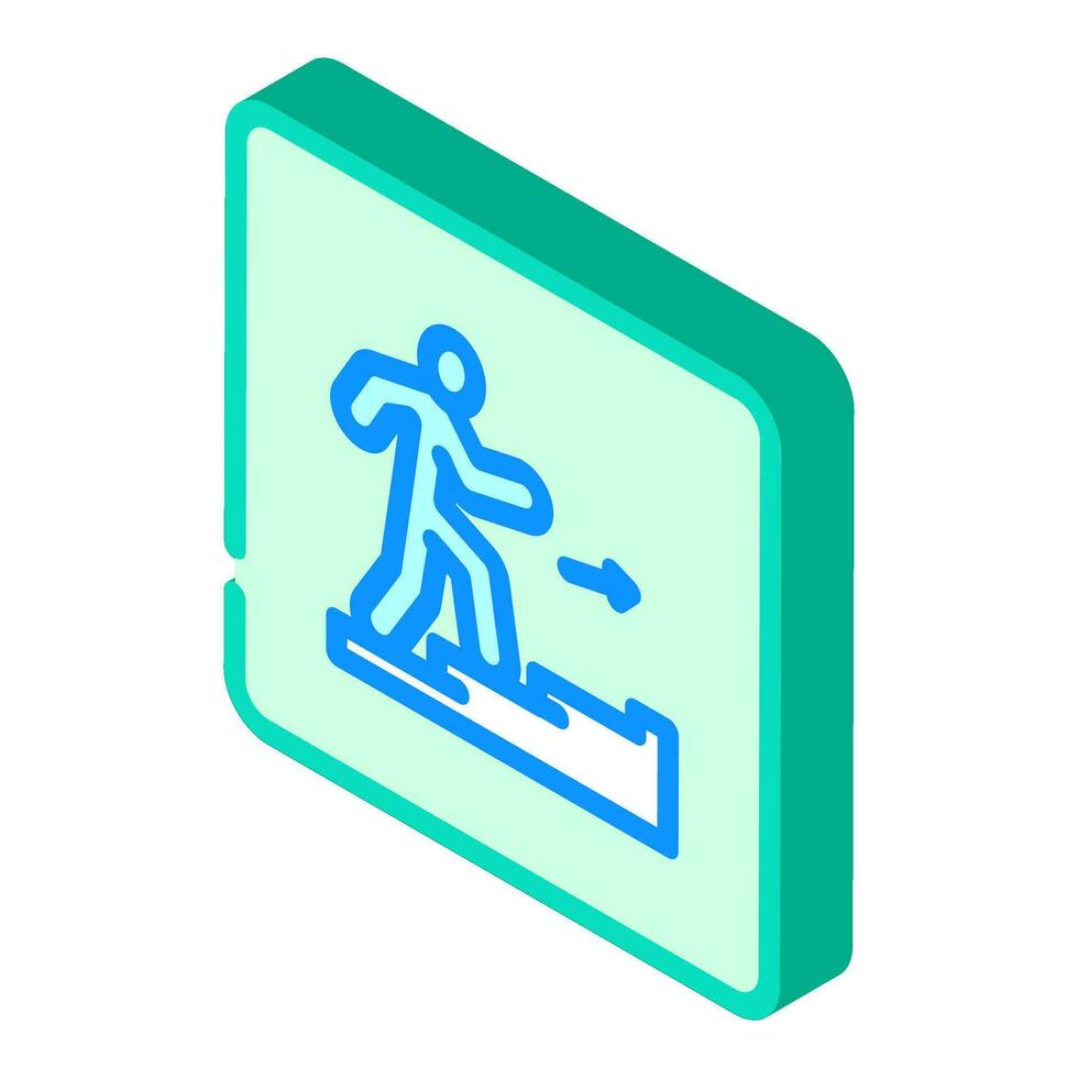 stairway up evacuation emergency isometric icon vector illustration