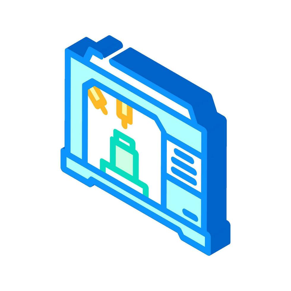 machining center manufacturing engineer isometric icon vector illustration