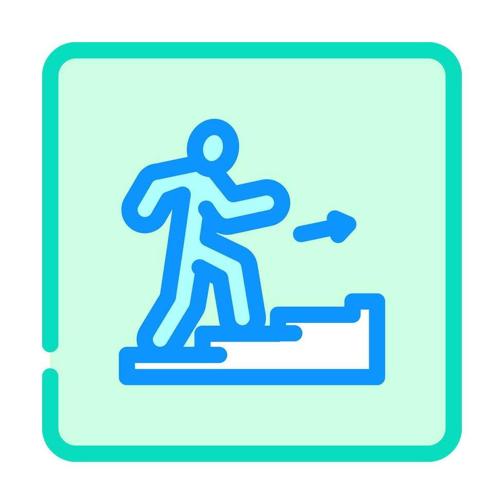 stairway up evacuation emergency color icon vector illustration