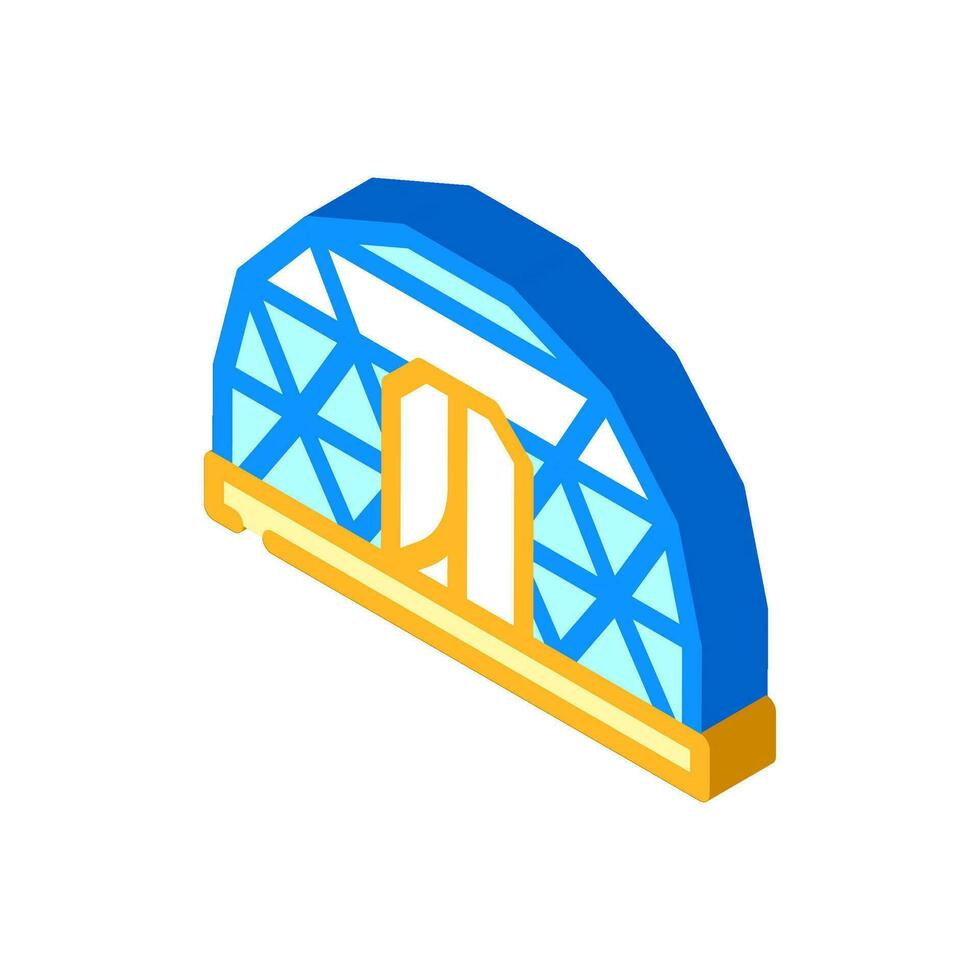 glamping tent nature isometric icon vector illustration