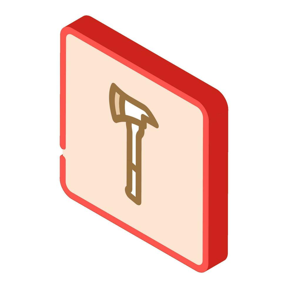 axe emergency safety isometric icon vector illustration