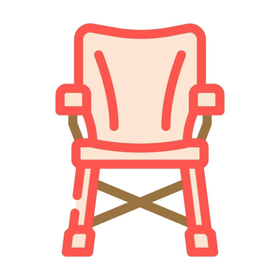 camping chair glamping color icon vector illustration