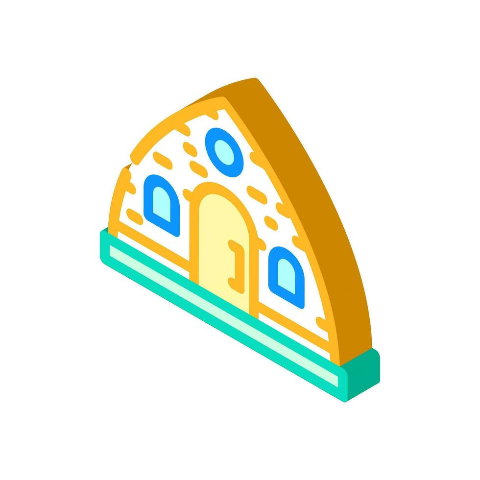 glamping tent camp isometric icon vector illustration