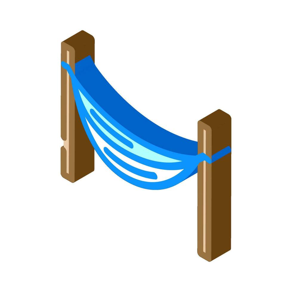 camping hammock glamping isometric icon vector illustration