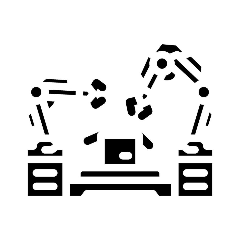 factory automation manufacturing engineer glyph icon vector illustration