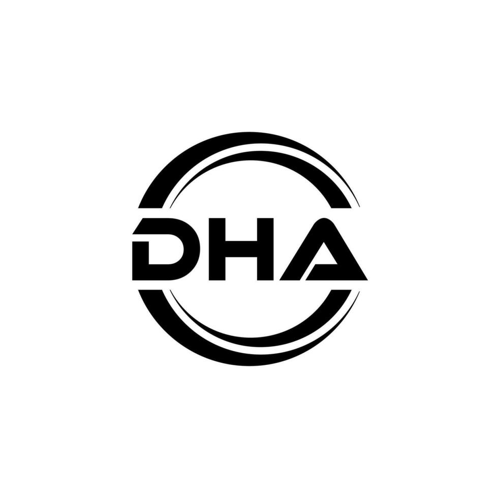 DHA Logo Design, Inspiration for a Unique Identity. Modern Elegance and Creative Design. Watermark Your Success with the Striking this Logo. vector