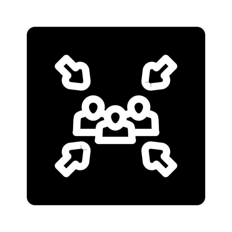 fire assembly point emergency glyph icon vector illustration