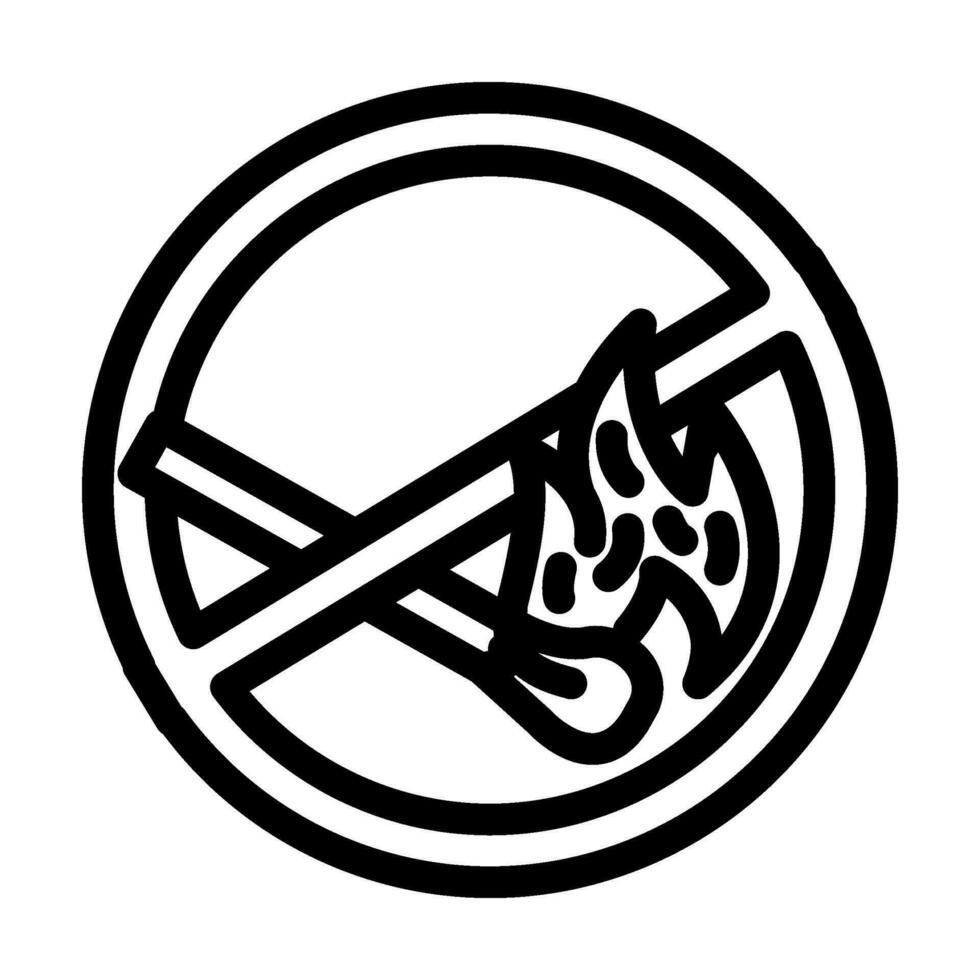 no open fire lighted match emergency line icon vector illustration