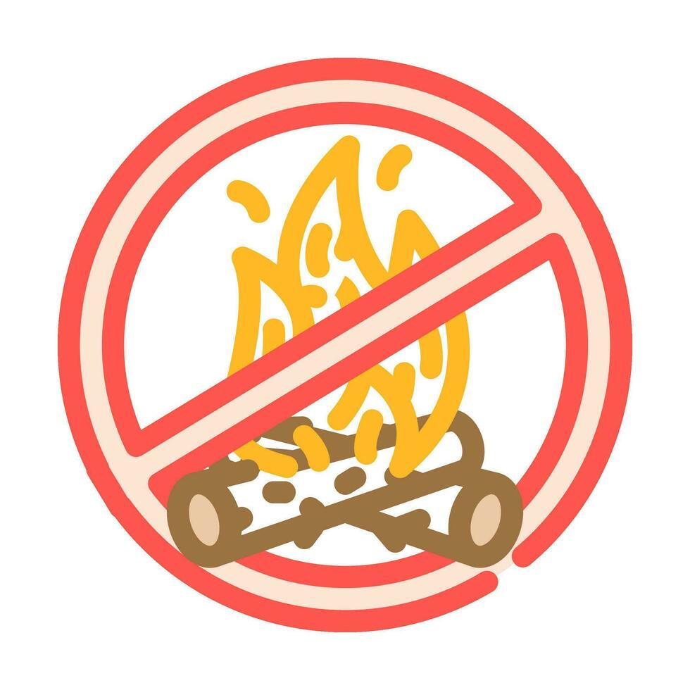 no campfires emergency color icon vector illustration