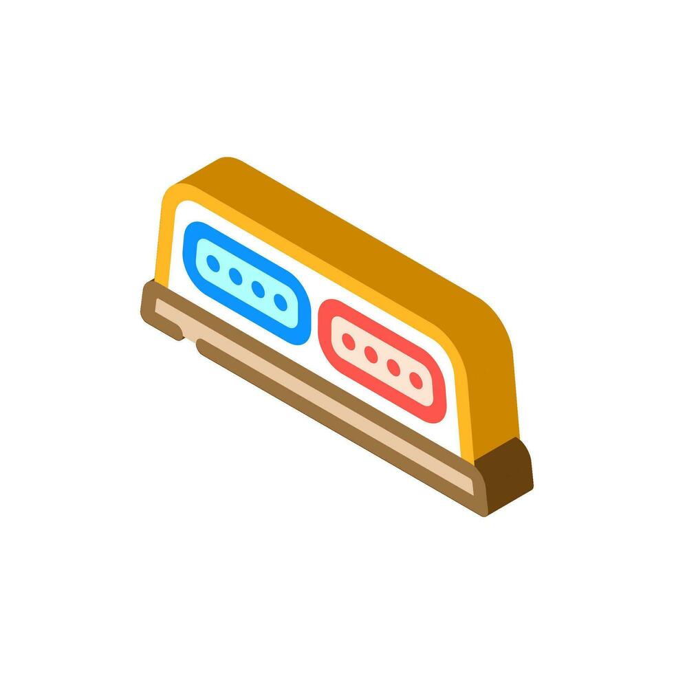 flashing lights alert isometric icon vector illustration