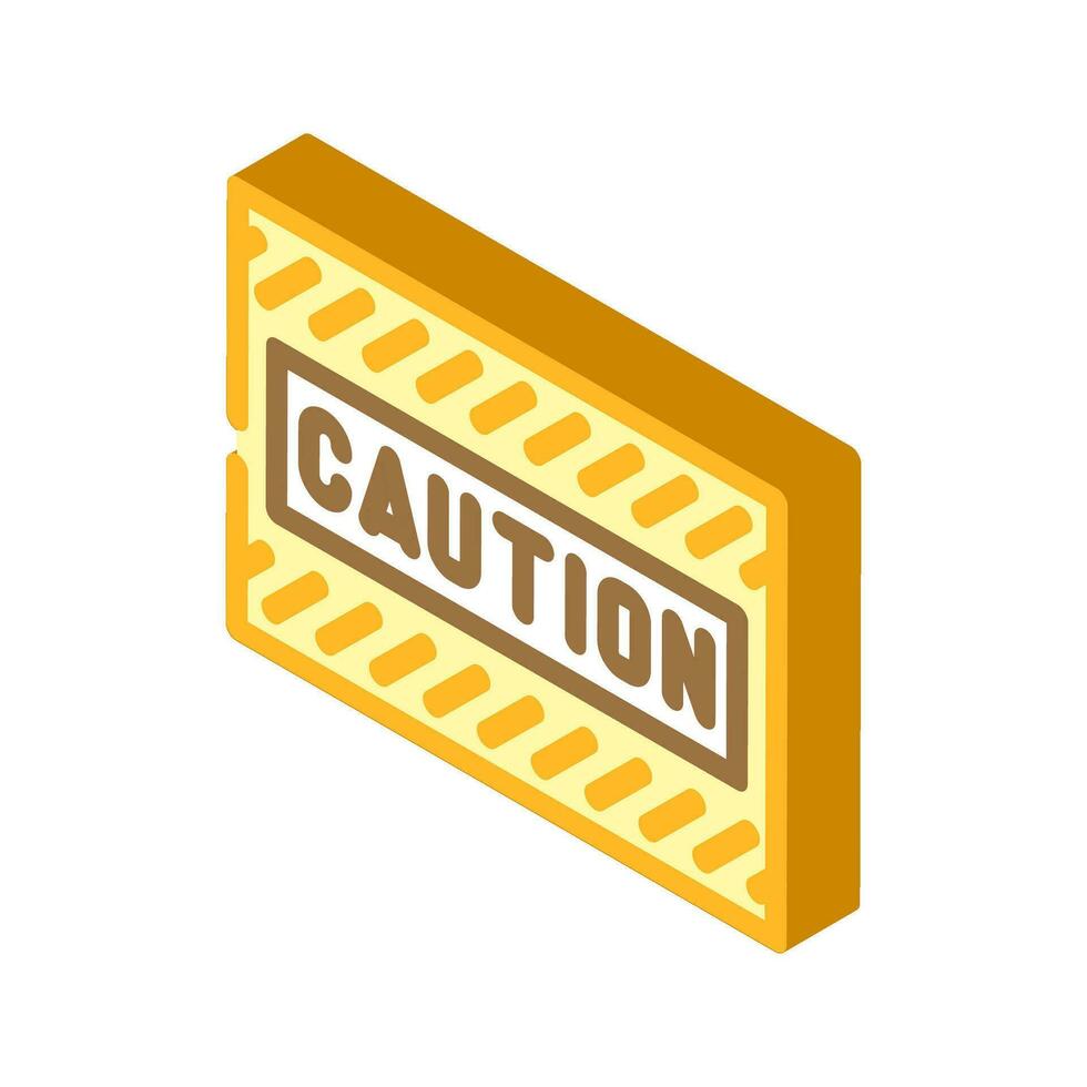 caution alert isometric icon vector illustration