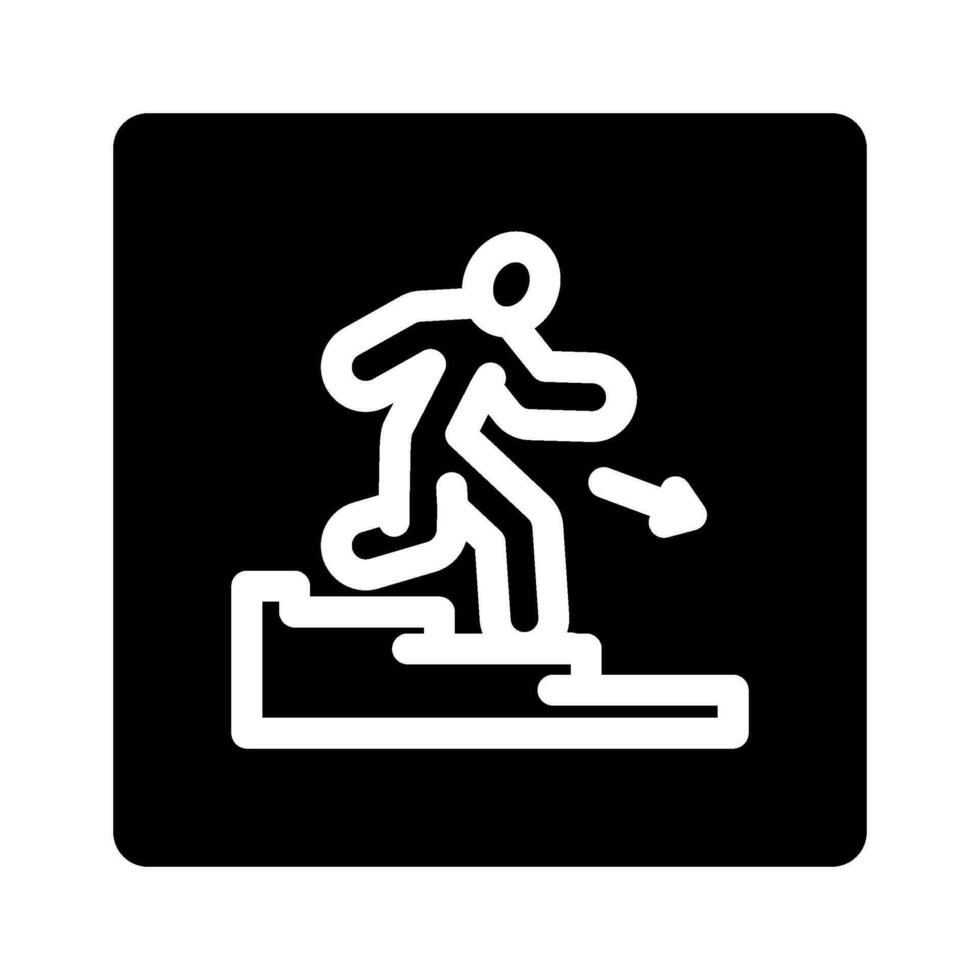 staircase down evacuation emergency glyph icon vector illustration