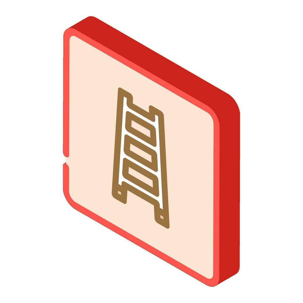 fire ladder emergency isometric icon vector illustration