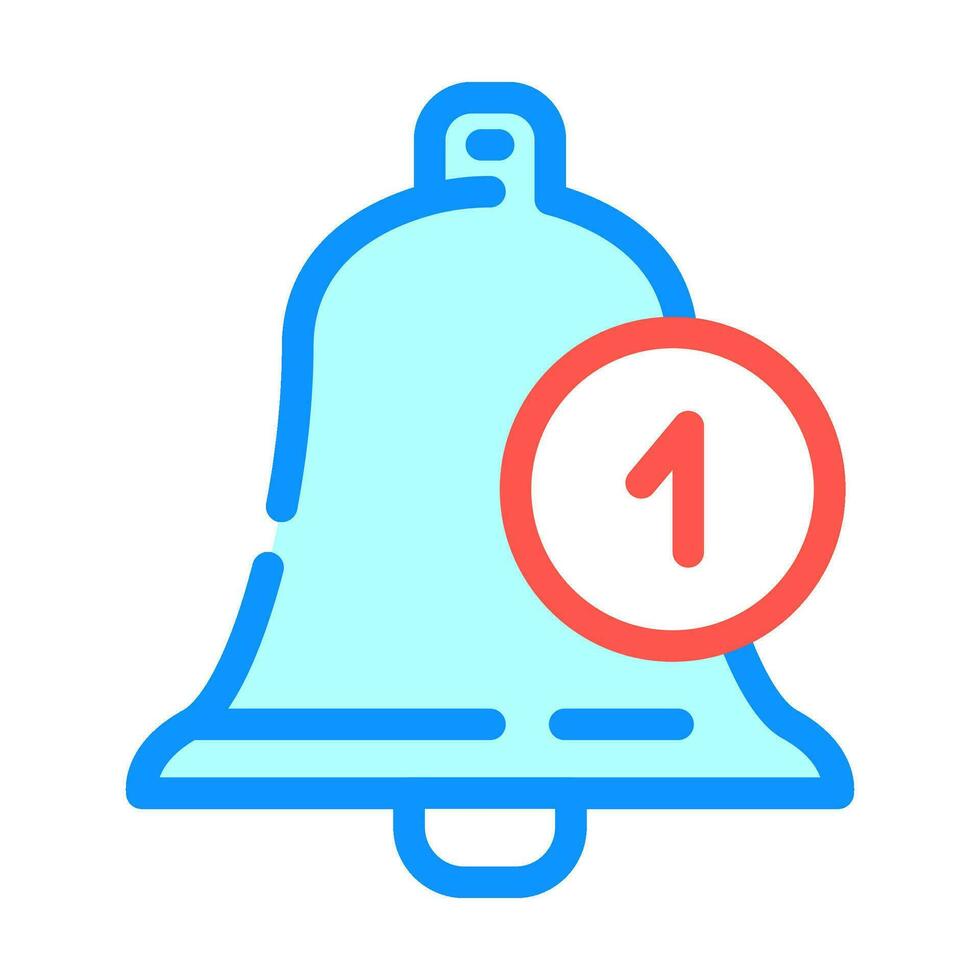 notification bell alert color icon vector illustration