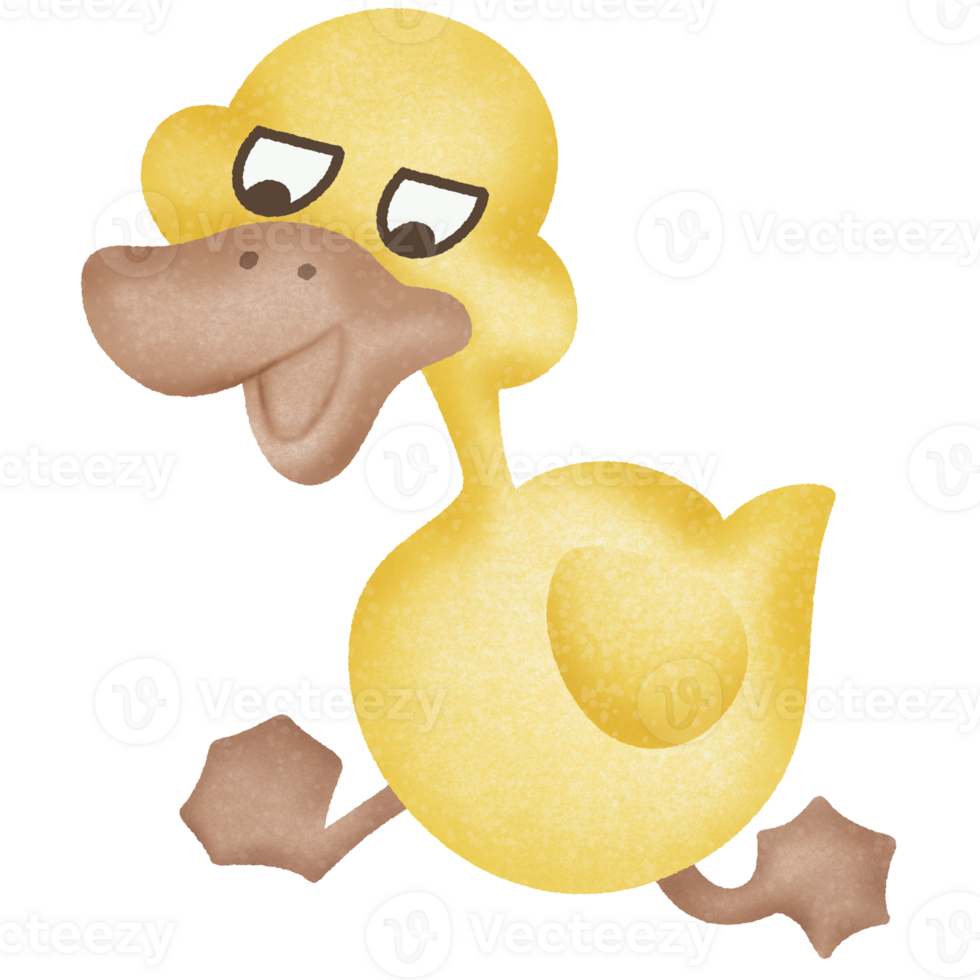 Yellow cute duck png