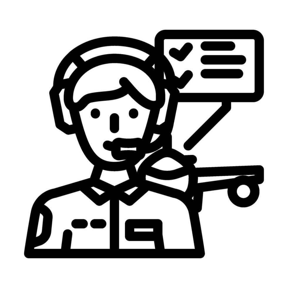 flight test engineer aeronautical engineer line icon vector illustration