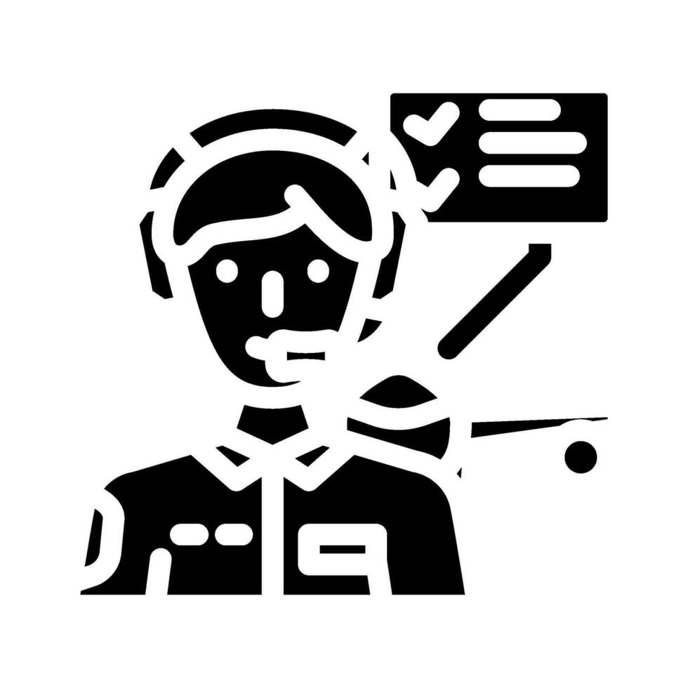 flight test engineer aeronautical engineer glyph icon vector illustration