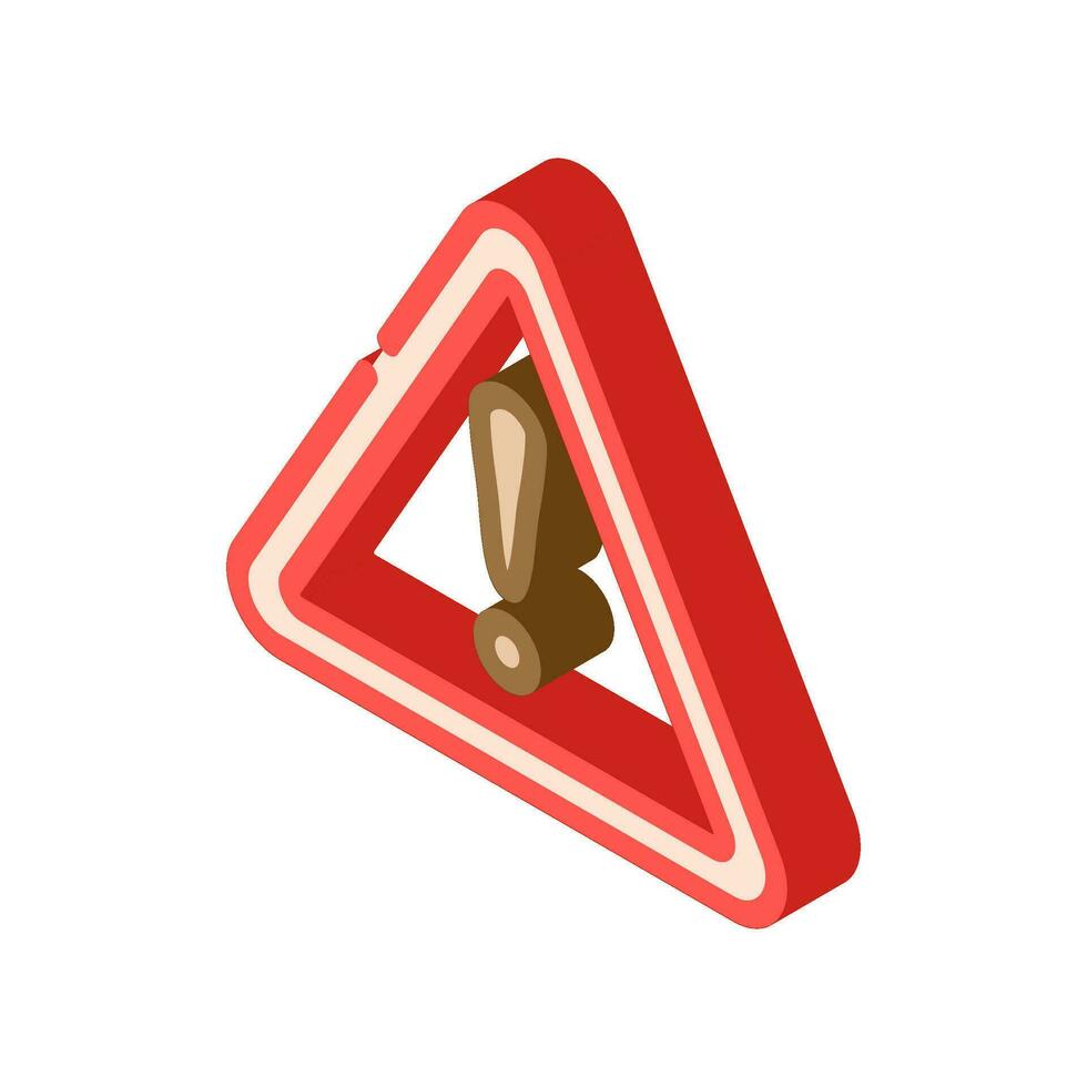 exclamation mark alert isometric icon vector illustration
