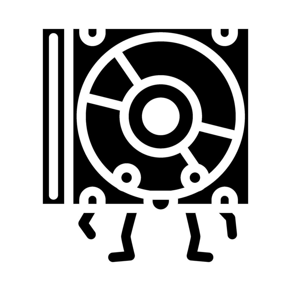 cd disc music retro character glyph icon vector illustration