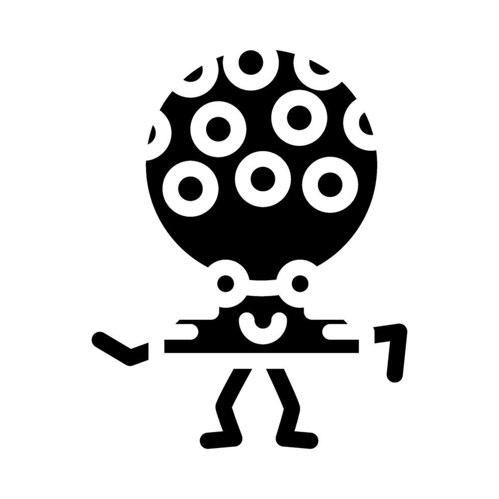 disco pelota retro música personaje glifo icono vector ilustración