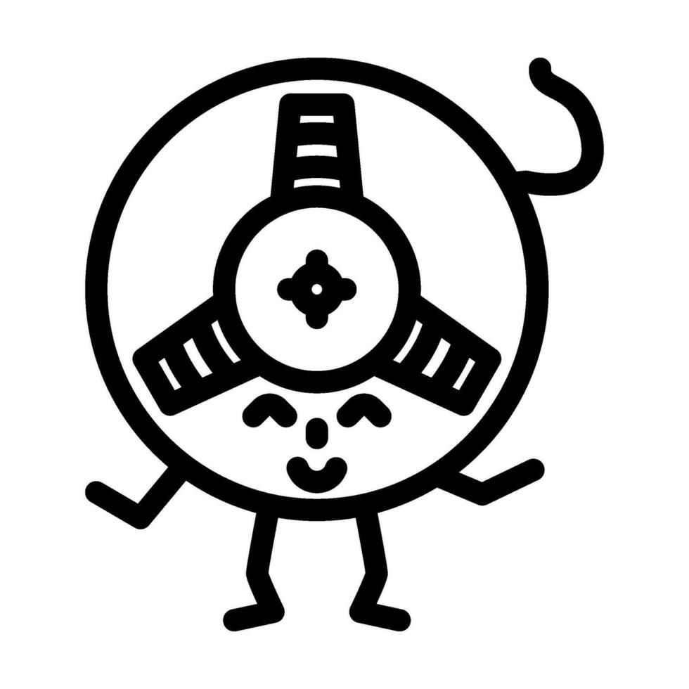 cassette tape character retro music line icon vector illustration