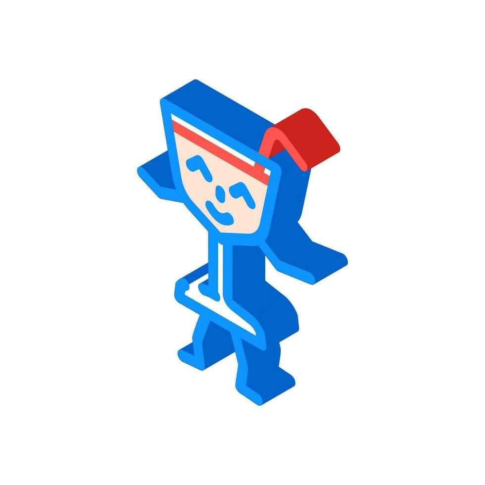 cocktail character retro music isometric icon vector illustration