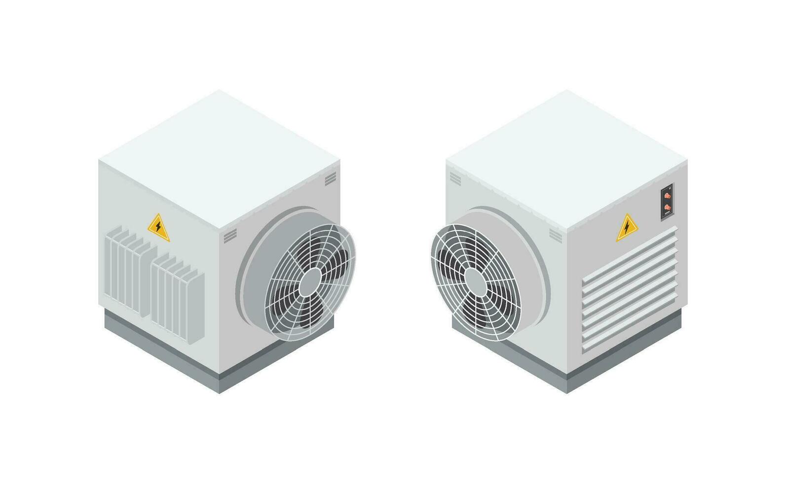 Air conditioning in isometric style on white background. illustrator vector. vector