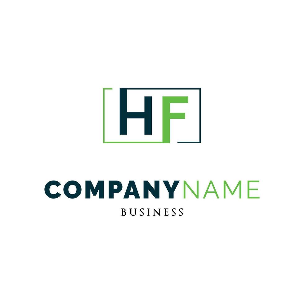 Initial Letter HF Icon Logo Design Template vector