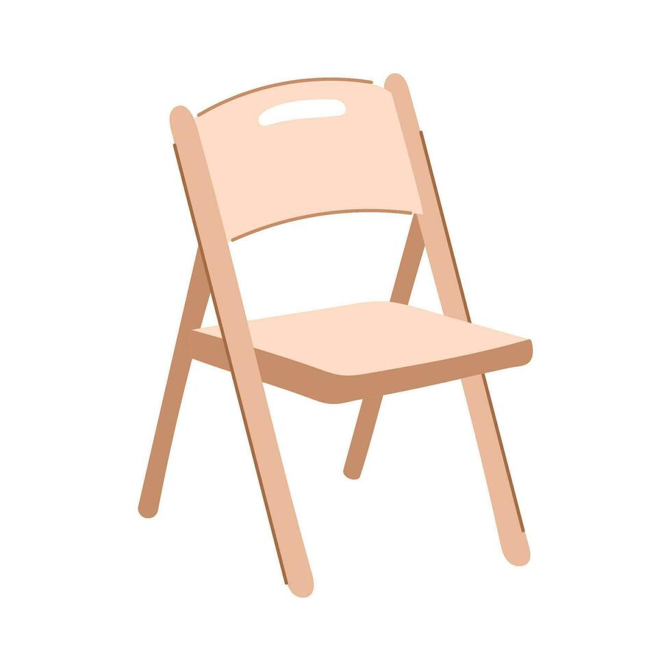ilustración de vector de dibujos animados de silla de madera en casa