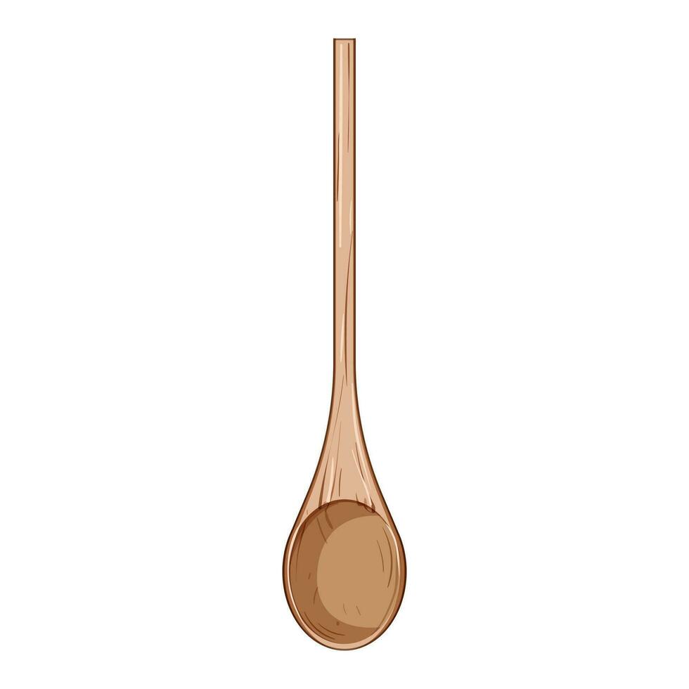 tool wooden spoon cartoon vector illustration