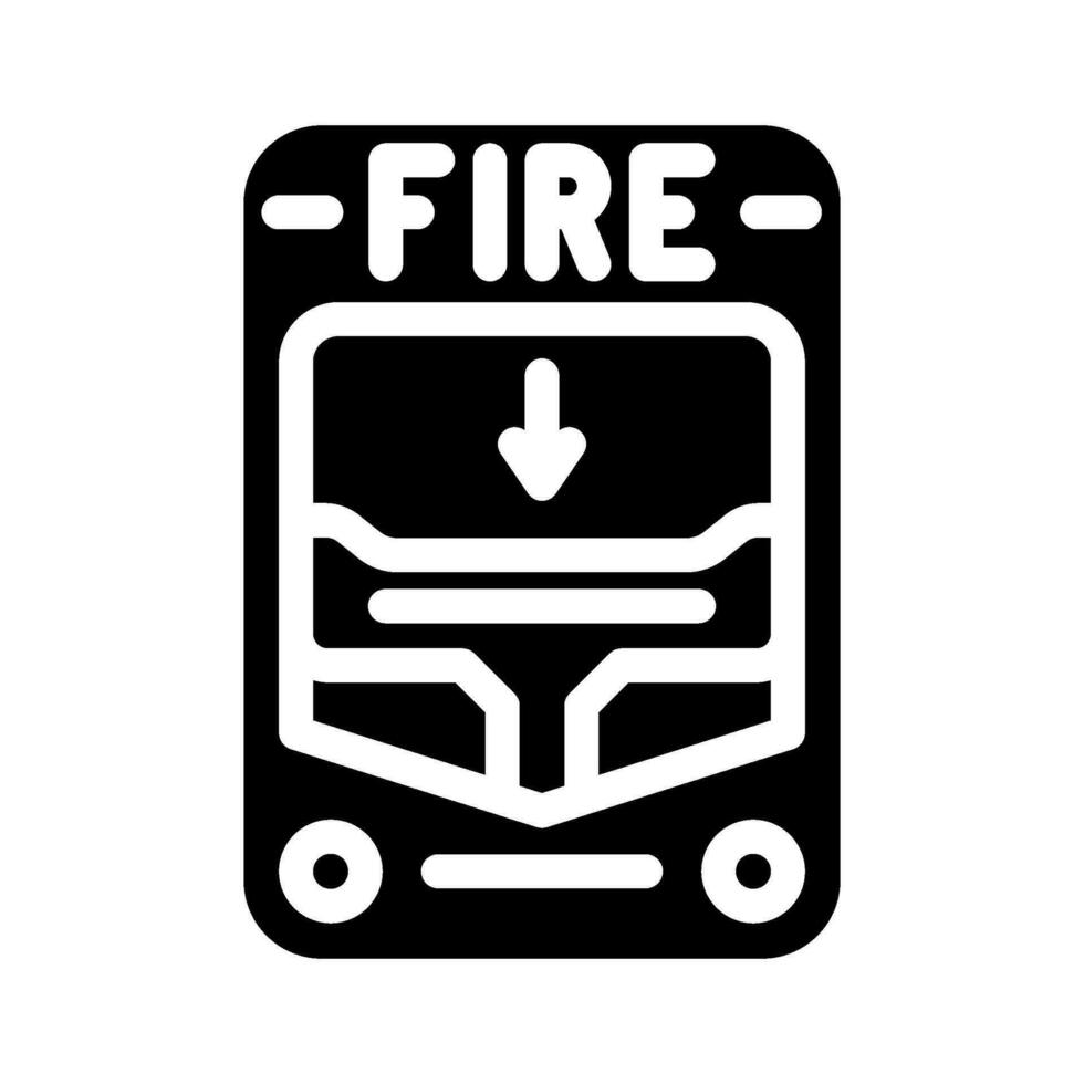 fuego alarma alerta glifo icono vector ilustración