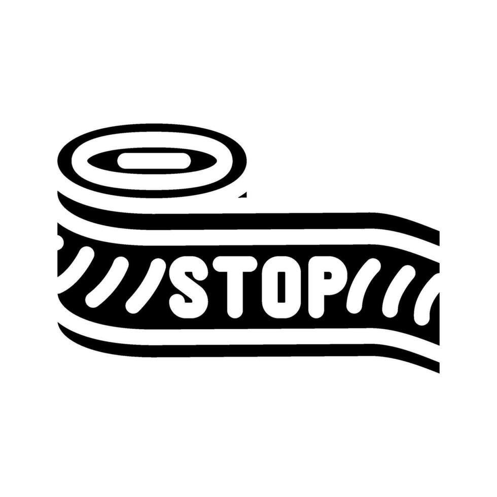 warning tape alert glyph icon vector illustration