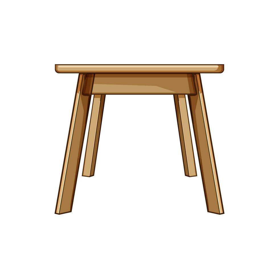 top wooden table cartoon vector illustration