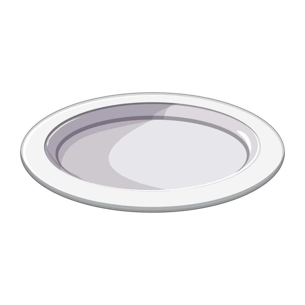 food plate white cartoon vector illustration