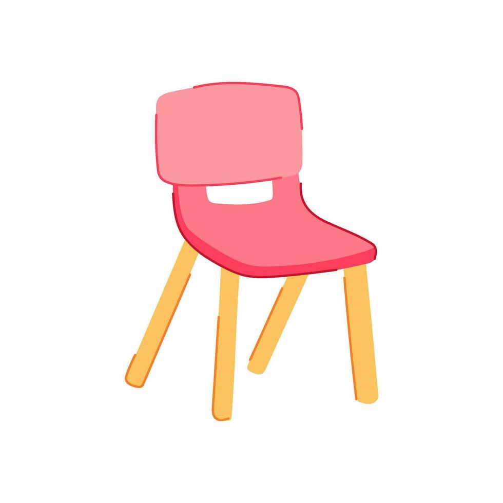 happy kid chair cartoon vector illustration